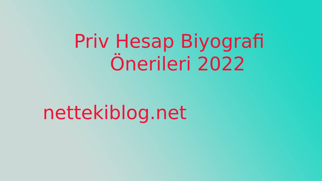 Priv Hesap Biyografi Önerileri 2022